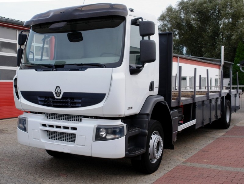 Renault Premium 280DXi platós teherautó acél szállítására 8,20m Teljes légrugózás Intarder Klíma