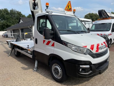 Iveco Daily 35S13 Aerial work platform Time France LT130TB 13m new tires AC 3,5t trailer coupling 66 Betriebsstunden EURO6 as good as new!