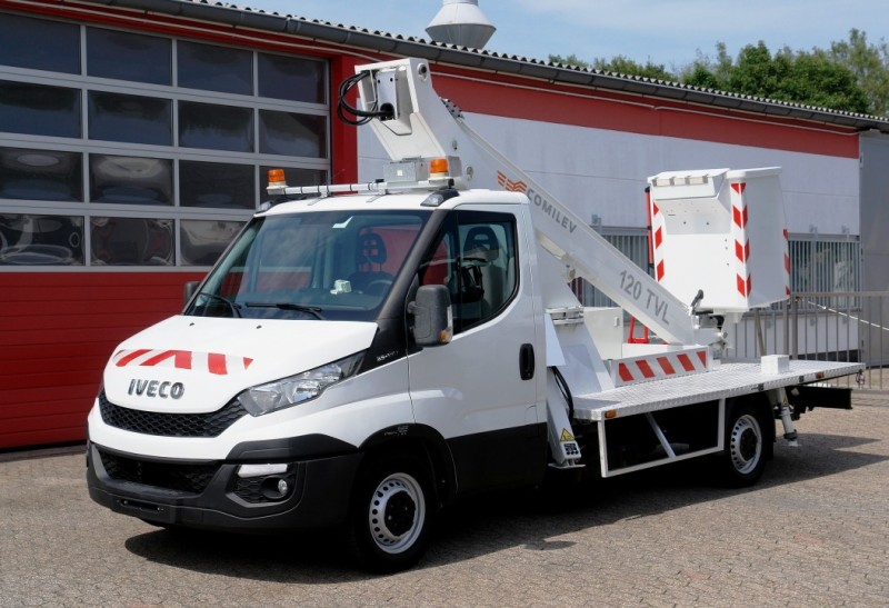 Iveco - Daily 35S13 aerial work lift EN-120-TVL 13m basket 120kg only 49 machine hours airco EURO5 new TÜV UVV!