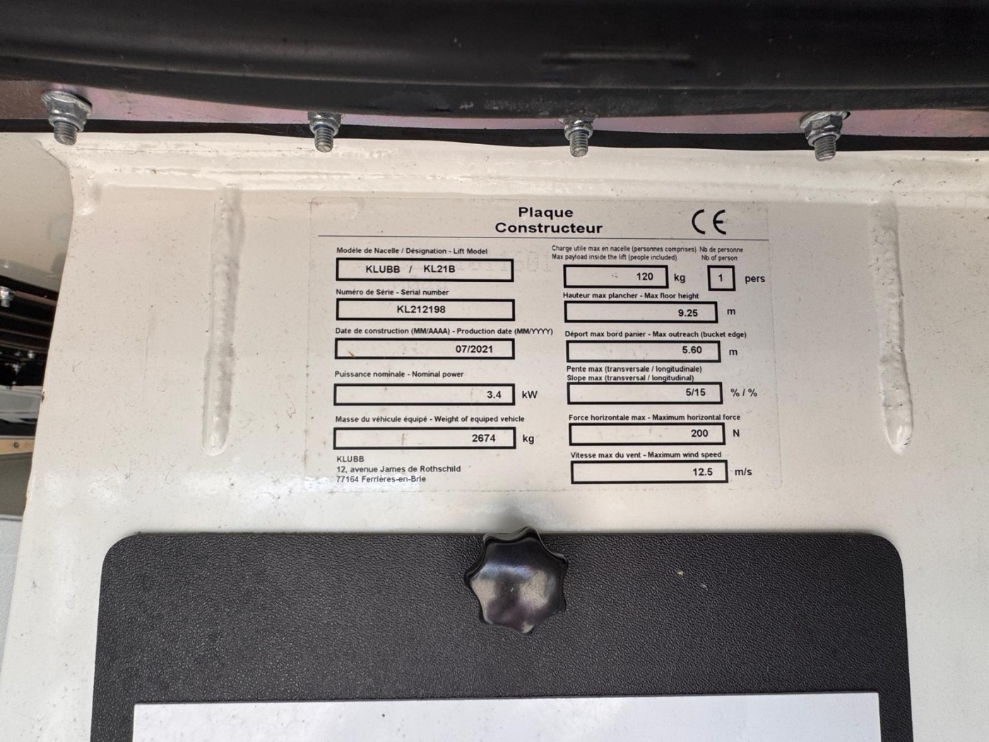 Renault Hubarbeitsbühne Steiger Klubb KL 21B EURO 6C